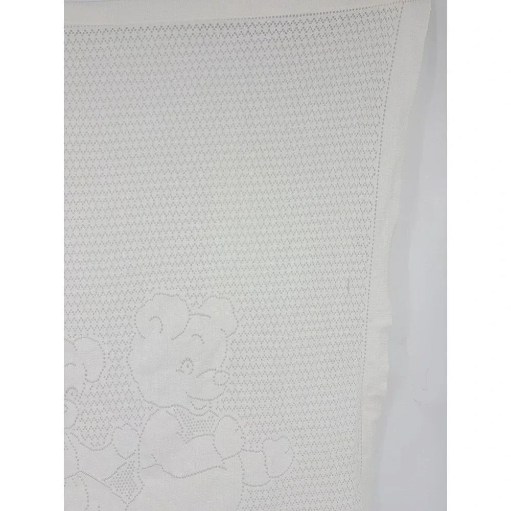 Vintage Three Bears Cotton Lace Baby Blanket 39